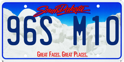 SD license plate 96SM10