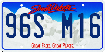 SD license plate 96SM16