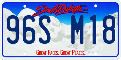 SD license plate 96SM18