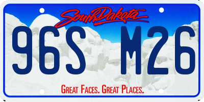 SD license plate 96SM26