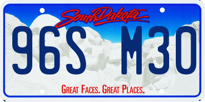 SD license plate 96SM30