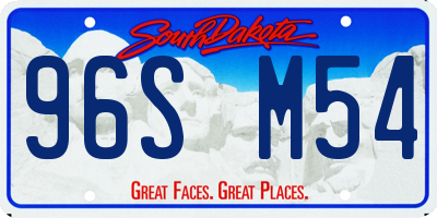 SD license plate 96SM54