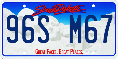 SD license plate 96SM67