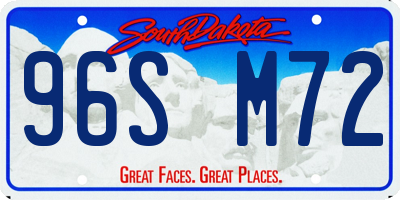 SD license plate 96SM72