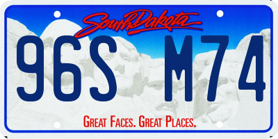 SD license plate 96SM74