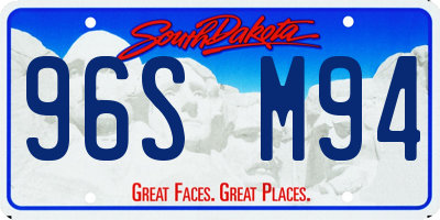 SD license plate 96SM94