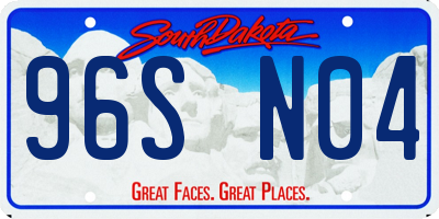SD license plate 96SN04