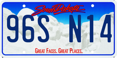 SD license plate 96SN14