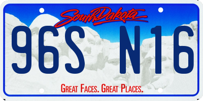 SD license plate 96SN16