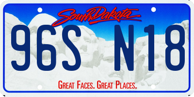 SD license plate 96SN18
