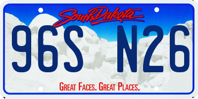 SD license plate 96SN26