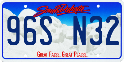 SD license plate 96SN32
