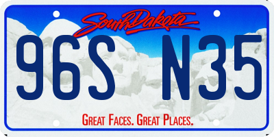 SD license plate 96SN35