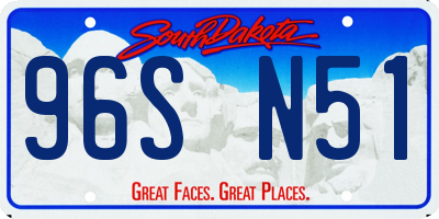 SD license plate 96SN51