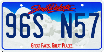 SD license plate 96SN57