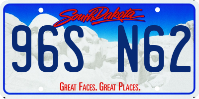 SD license plate 96SN62