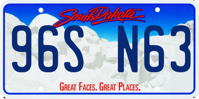 SD license plate 96SN63
