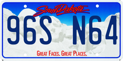 SD license plate 96SN64
