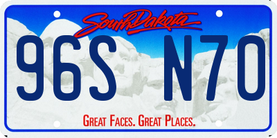 SD license plate 96SN70