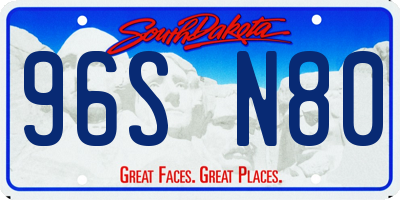 SD license plate 96SN80