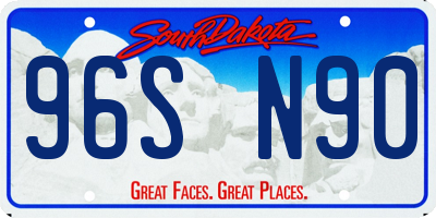 SD license plate 96SN90
