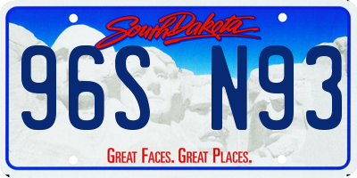 SD license plate 96SN93