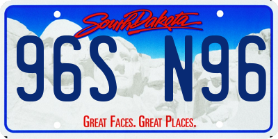 SD license plate 96SN96
