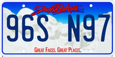 SD license plate 96SN97