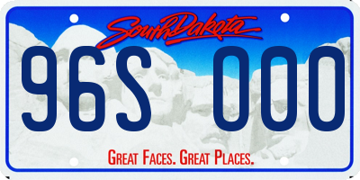 SD license plate 96SO00
