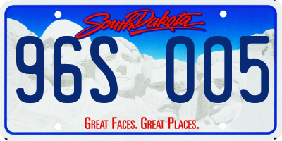 SD license plate 96SO05