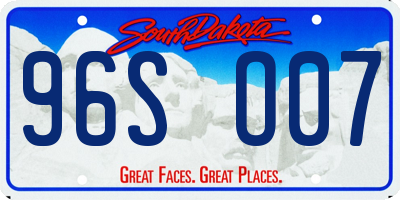 SD license plate 96SO07