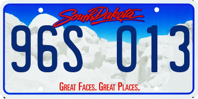 SD license plate 96SO13