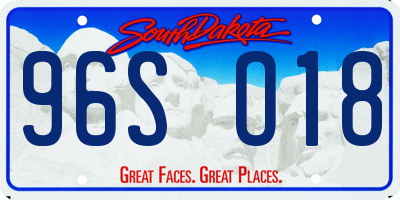 SD license plate 96SO18