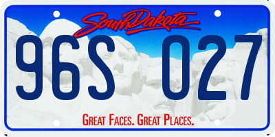 SD license plate 96SO27