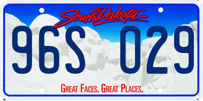 SD license plate 96SO29