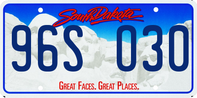 SD license plate 96SO30