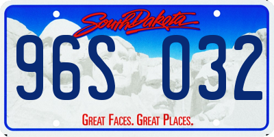SD license plate 96SO32