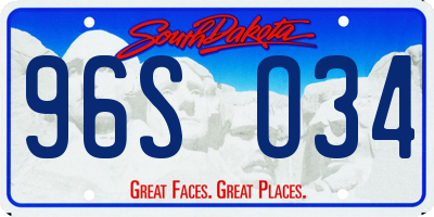 SD license plate 96SO34