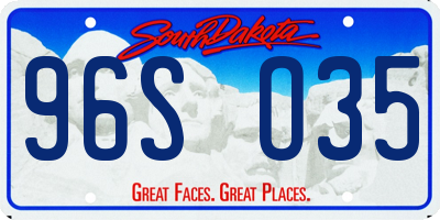SD license plate 96SO35