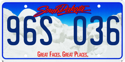 SD license plate 96SO36