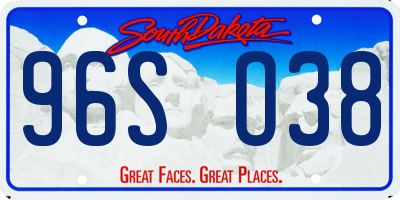 SD license plate 96SO38