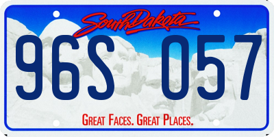 SD license plate 96SO57