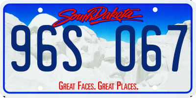 SD license plate 96SO67