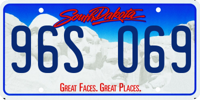 SD license plate 96SO69