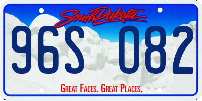 SD license plate 96SO82