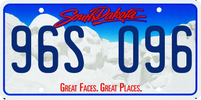 SD license plate 96SO96