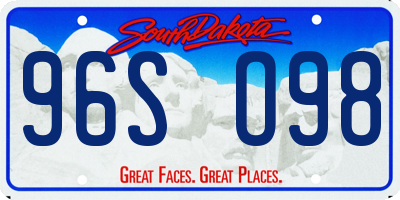 SD license plate 96SO98