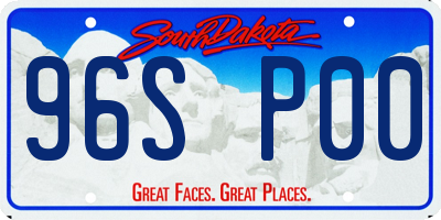 SD license plate 96SP00