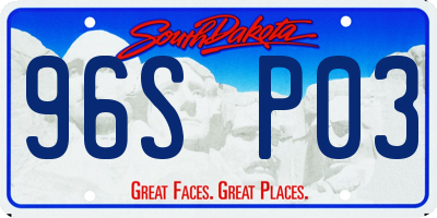 SD license plate 96SP03