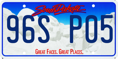 SD license plate 96SP05